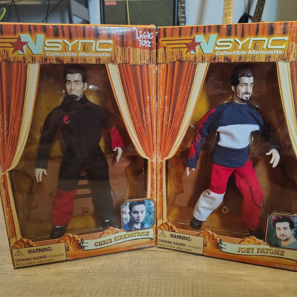 NSYNC Living Toyz Marionettes Joey Fatone Chris Kirkpatrick Set of 2 Vintage